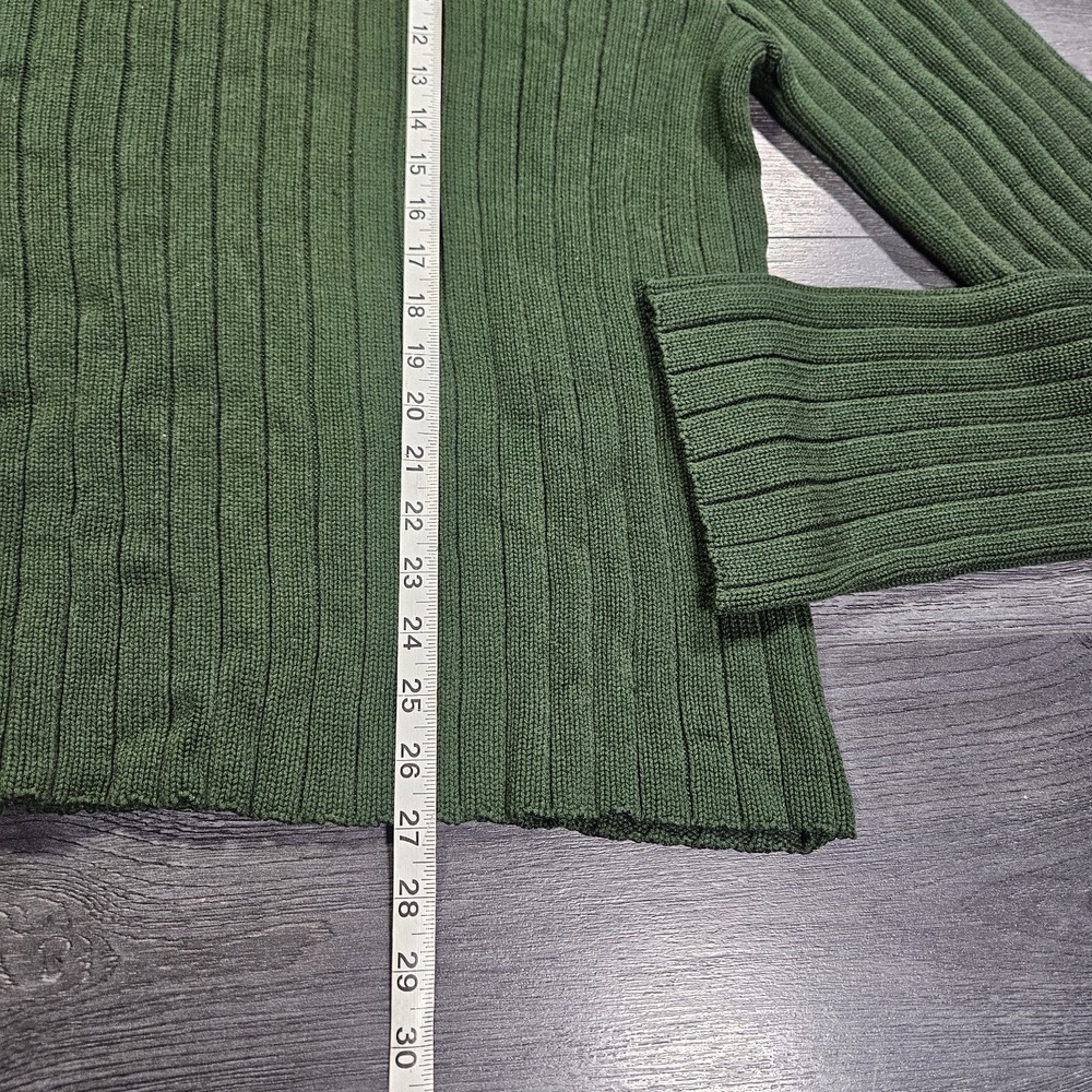Abercrombie Fitch Chunky Knit Sweater Women XL Green Moose Y2K Slouch Sleeve - Picture 6 of 7
